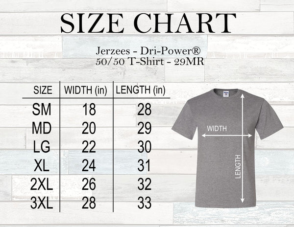 Jerzees 29M T-Shirt Size Chart – Class C Designs Boutique