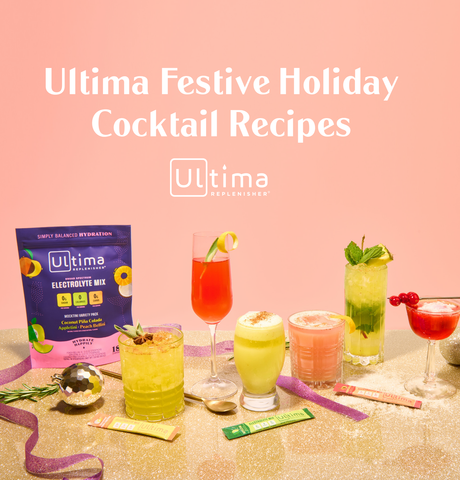 Ultima festive holiday cocktails arrayed in glasses