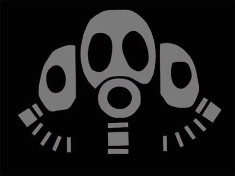 find 3 gas mask decal PC car truck window sticker applique