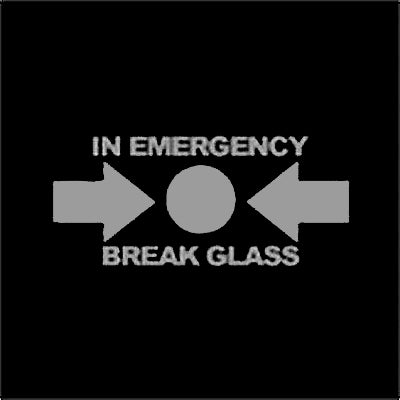 In Case Of Emergency Break Glass Vinyl Window Applique Sticker Decal