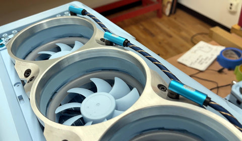 Using Audio Cables to simulate power cords in the Corsair cooling fans 