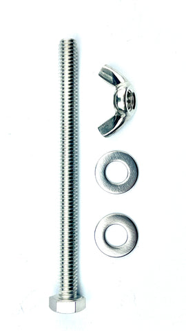 Beautifully crafted Mast Step Base Plate Bolt with this 5/16" stainless steel bolt and wing nut.