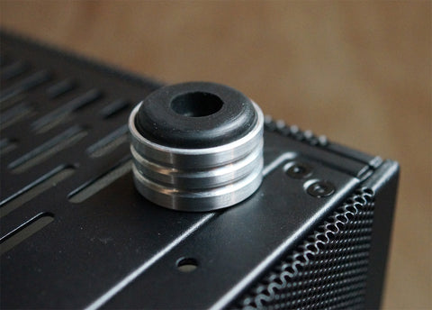 Use the included screws to install the SSUPD Meshlicious Custom PC Mini-ITX Case Feet