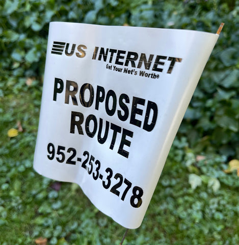 Flag for USI / US Internet Fiber Optic Installation Location in the ground.