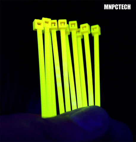 UV Reactive Yellow Colored PC / Computer Cable Zip Tie Wraps.