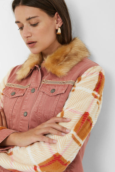 pink denim jacket by desigual