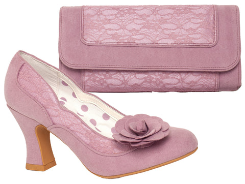 Ruby Shoo Chrissie Court Shoe and Tirana Bag in Mauve Pink