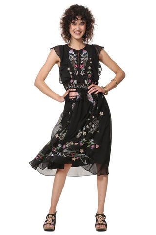 Desigual Women's Sandy Embroidered Boho Maxi Dress Style 19SWVW70