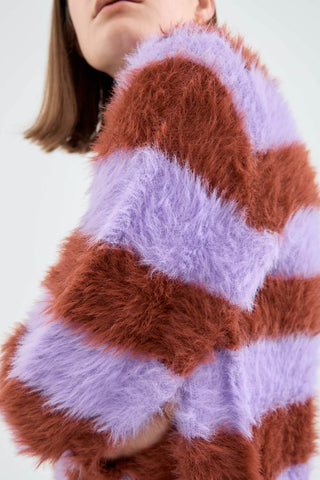 Compania Fantastica Stripe Fluffy Jumper purple