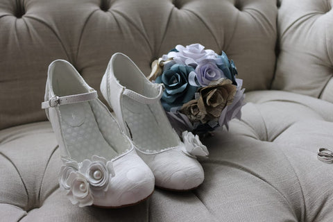 Antonia in white silver as wedding bridal shoes