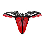 CandyMan 99563 Mesh-Lace G-String Color Red-Black
