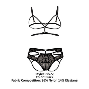 CandyMan 99572 Lace Harness-Jockstrap Outfit Color Black