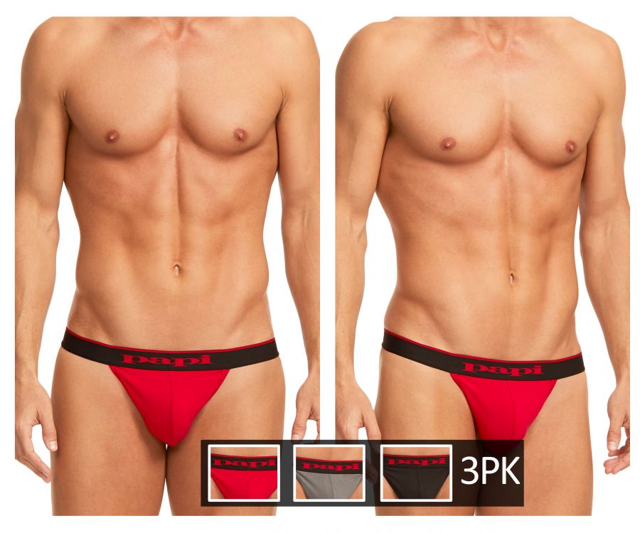 Papi 980403-950 3PK Cotton Stretch Brief Color Red-Gray-Black – BlockParty  Weho