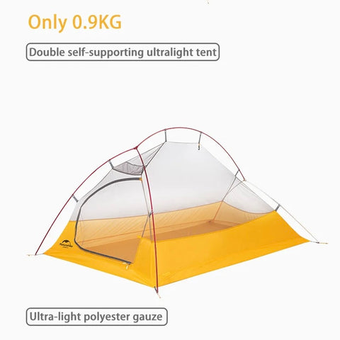 0.9KG White Cloud Up Ultralight 2 Persons Outdoor Camping Tent Waterproof with Floor Pad