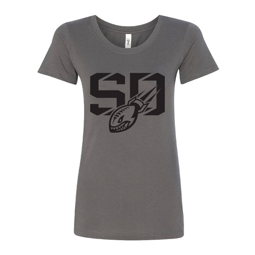 San Diego Padres SAAG Women Gray Loose Soft Baseball V-Neck T