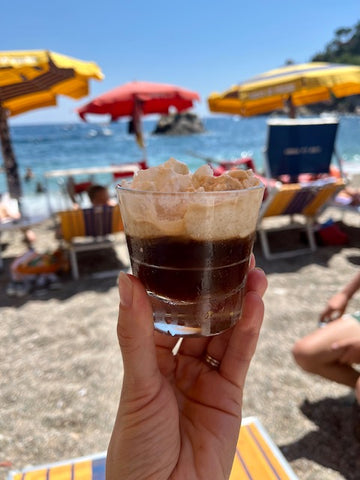 soru in In sicily, ice coffee on mazzaro beach