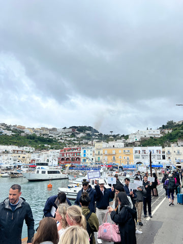 Marina Grande in Capri, busy with people on the port 