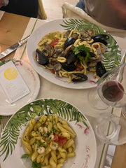 pasta dishes from La Capannina restaurant in Capri 