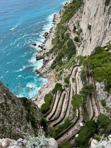 View of Via Krupp from Augustus Gardens in Capri 