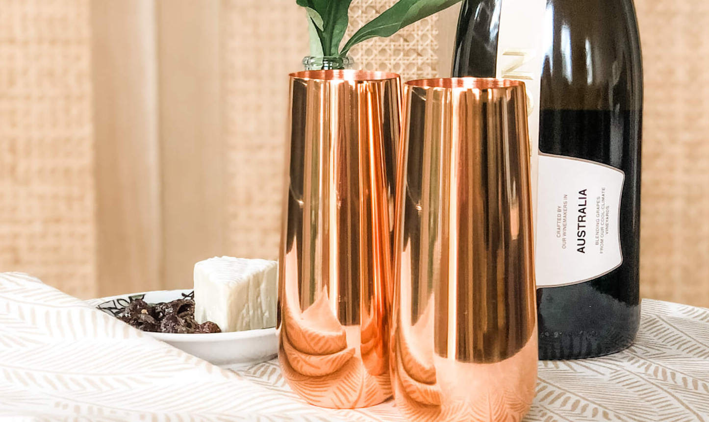 Copper Champagne Flutes