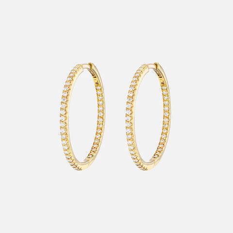 Stacy Nolan One Inch Diamond Hoops Inside and Out