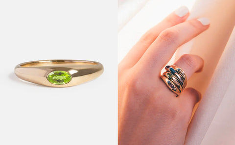 M. Hisae Peridot Petite Risa Ring