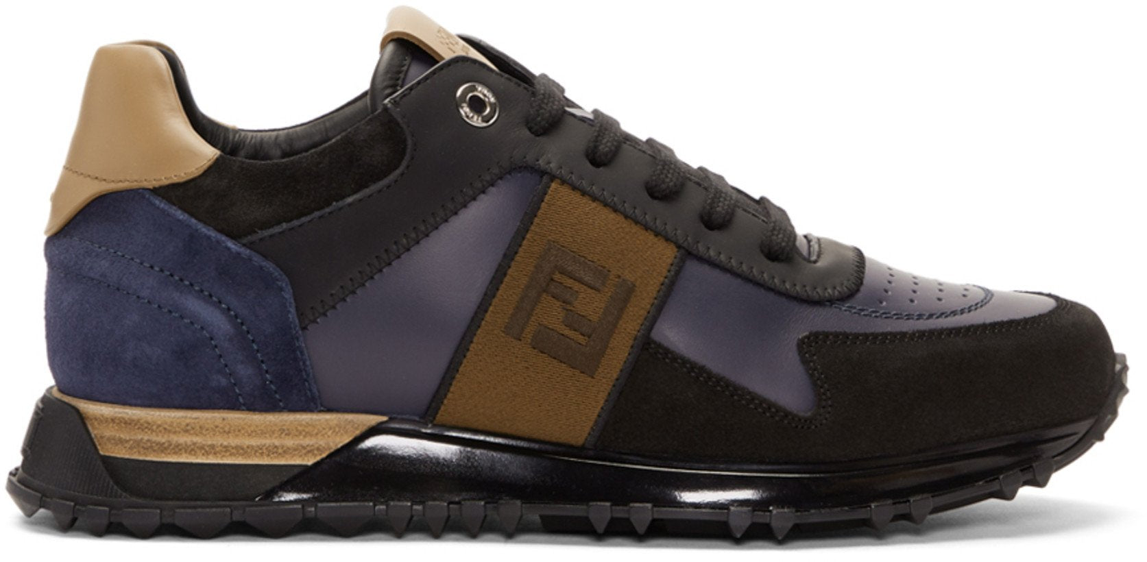 fendi embroidered colorblock sneakers