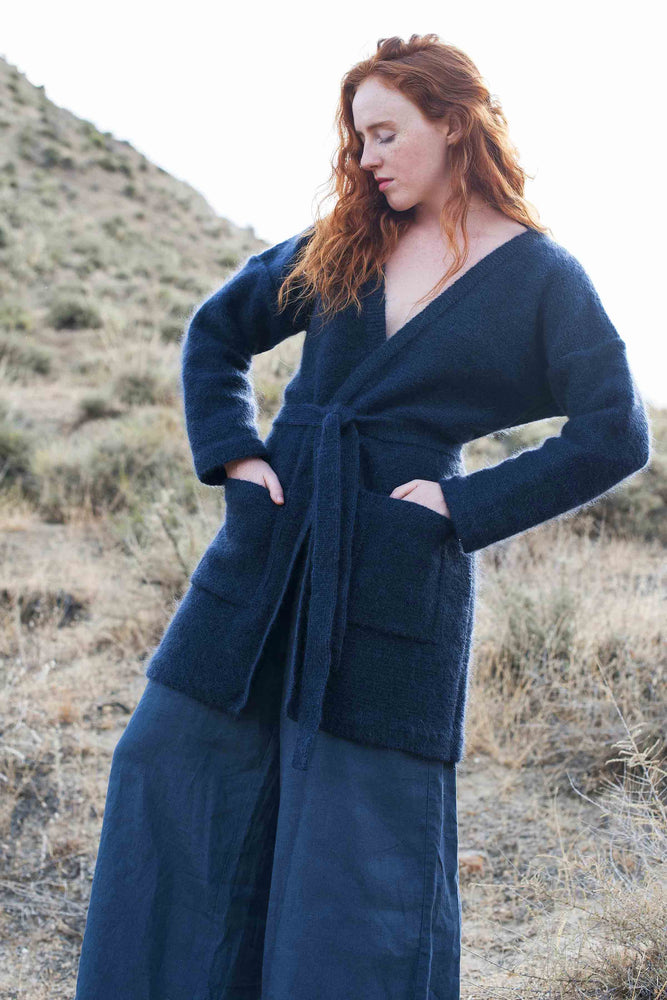 long navy blue cardigan