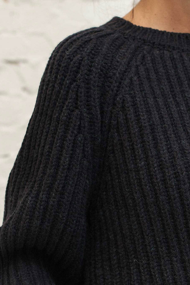 Oversized Navy Blue Merino Sweater, L'Envers® Ethical Knits – L'ENVERS
