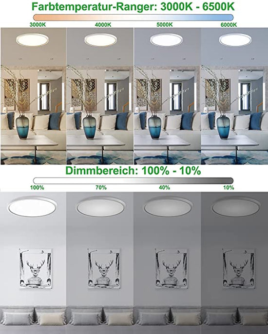 Deckenleuchte TARA Deckenlampe | Fernbedienung mit Anten 24W - Dimmbar