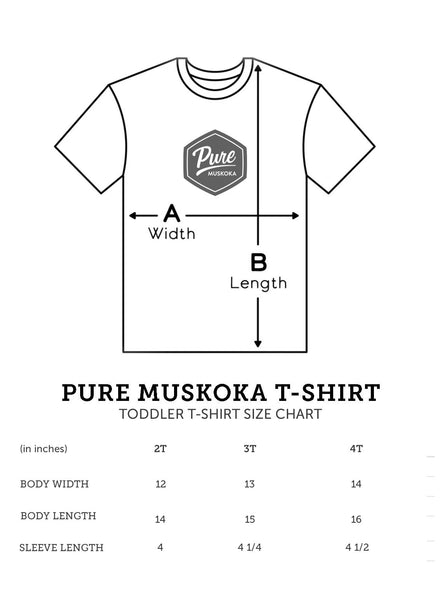 Pure Muskoka Toddler T-Shirt Size Chart