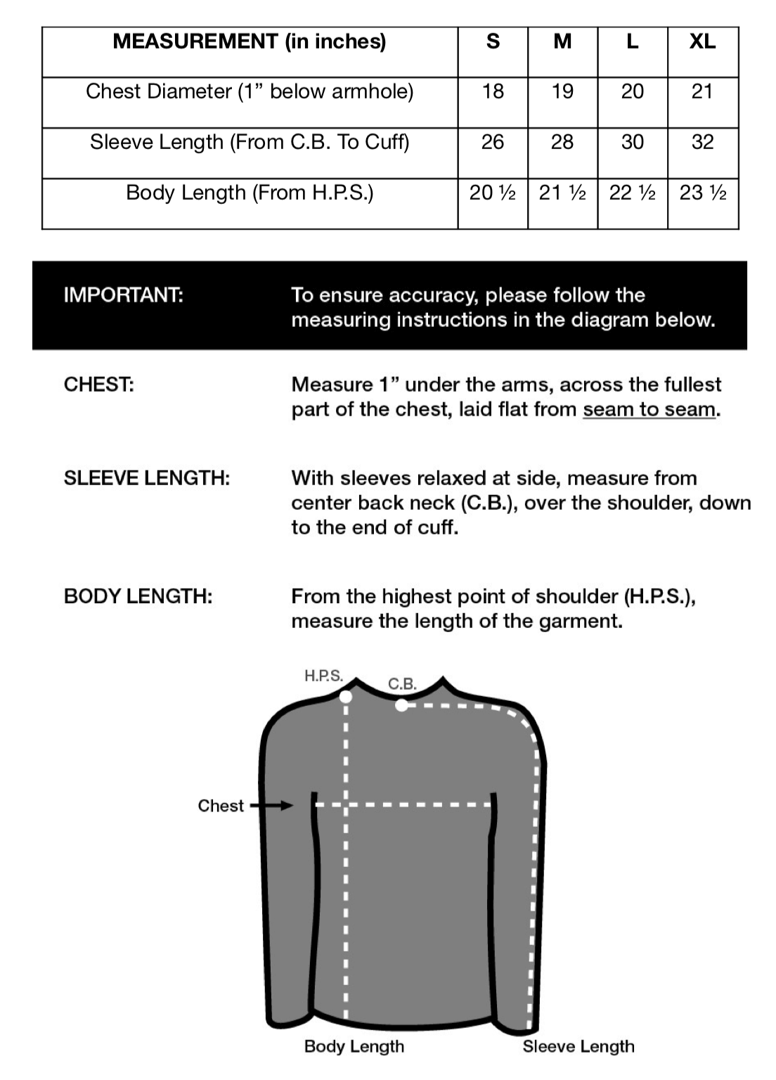 Pure Muskoka  Youth Hoodie Size Chart