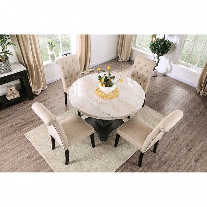 Round Table BY Furniture Of America Elfredo CM3755RT White/Antique ...