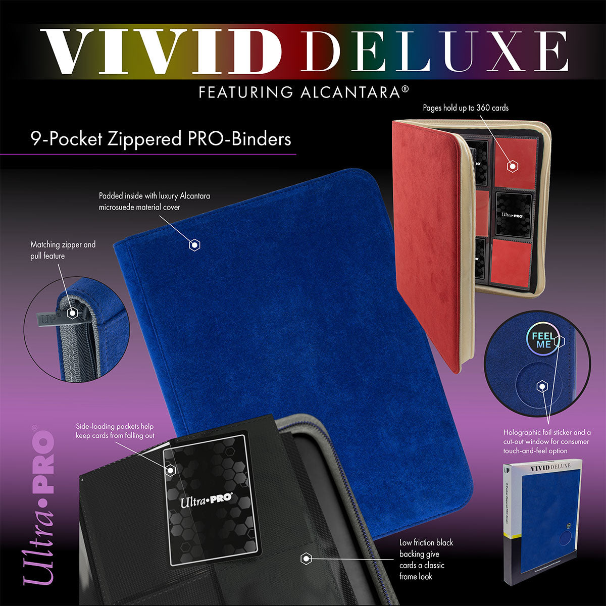 Vivid Deluxe 9-Pocket Zippered PRO-Binder | Ultra PRO International