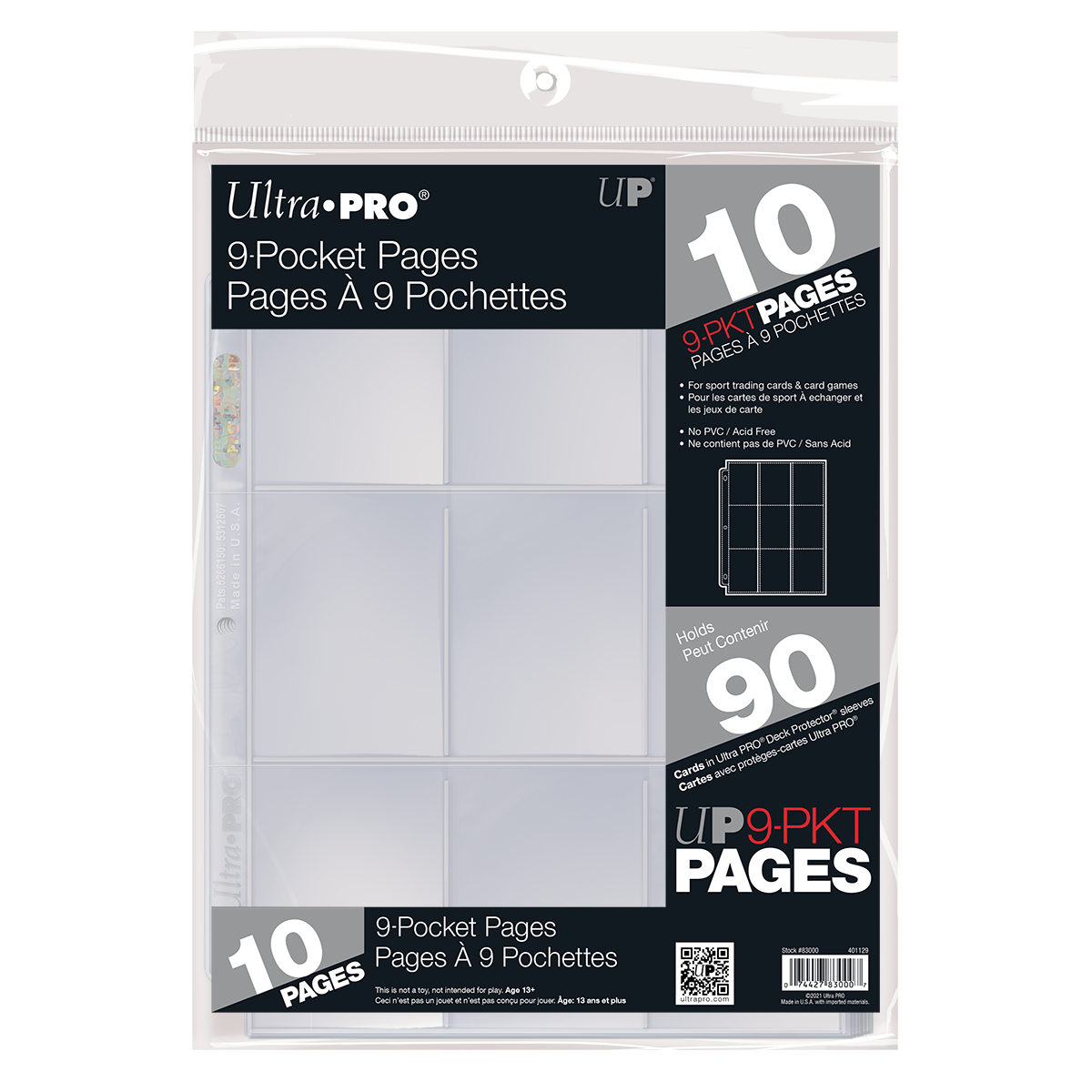 100 x ULTRA PRO SILVER SERIES 9 POCKET CARD SLEEVES SEALED BOX PAGES AFL  POKEMON