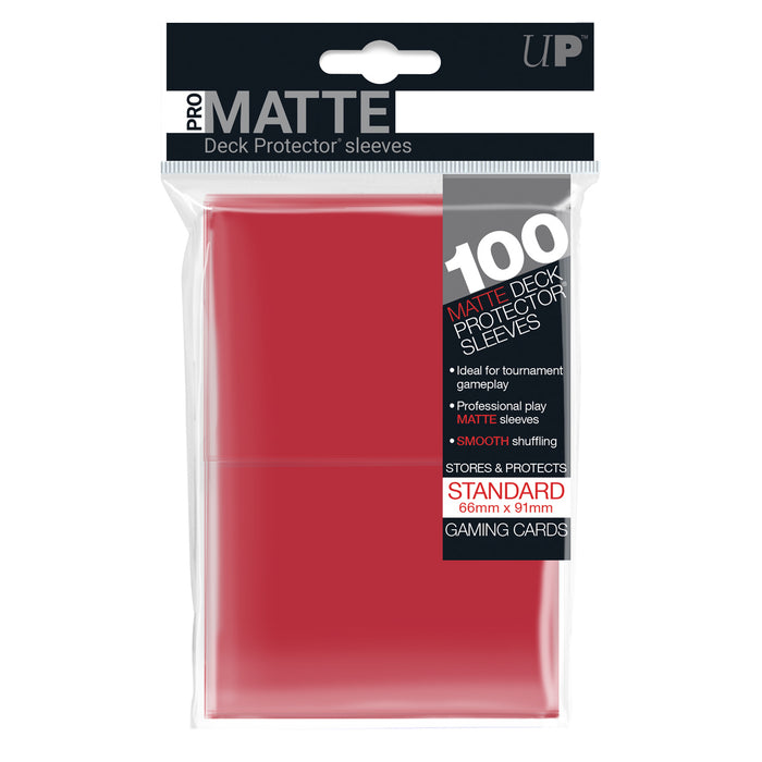 PRO-Matte Standard Size Deck Protectors (100 ct.) – Red