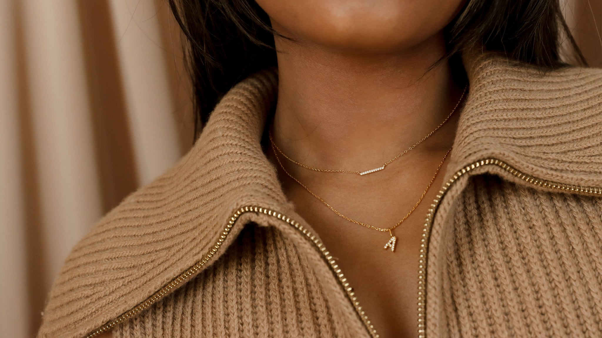 pave necklace, pave jewelry, pendant necklace, personalized jewelry, personalized necklace, initial jewelry, initial necklace, bar necklace, delicate jewelry, delicate necklace stack, dainty jewelry, minimalist necklaces, jewelry trends 2021
