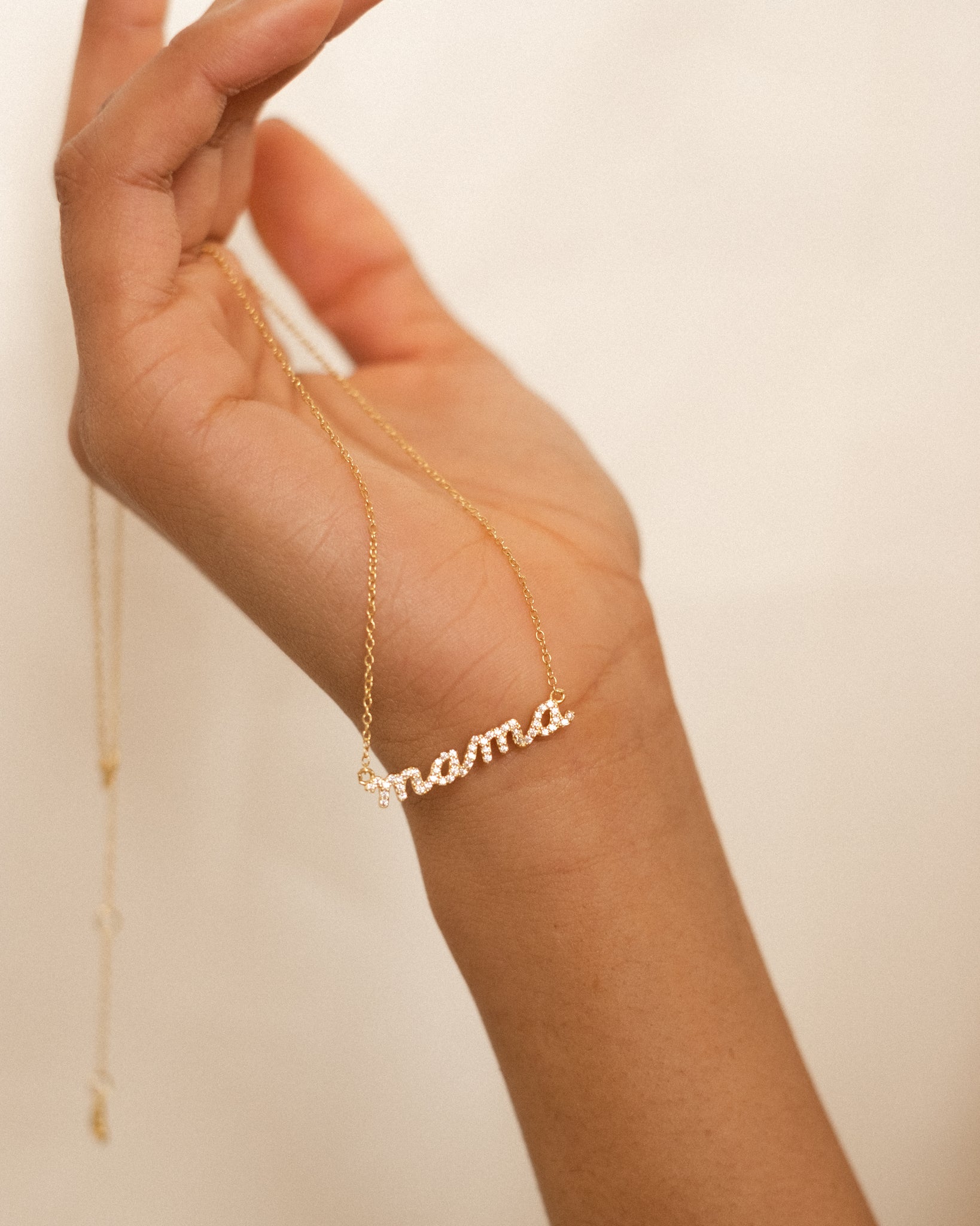 pave mama necklace, pave script necklace, mama script necklace, pave script mama necklace, mother script necklace, mother’s day jewelry, mother’s day necklace, mama necklace, mother necklace, mother’s day gift, sterling silver jewelry, 18k gold, dainty jewelry, dainty necklaces, mother necklace, necklace for mother, birthday gift, mama letter necklace