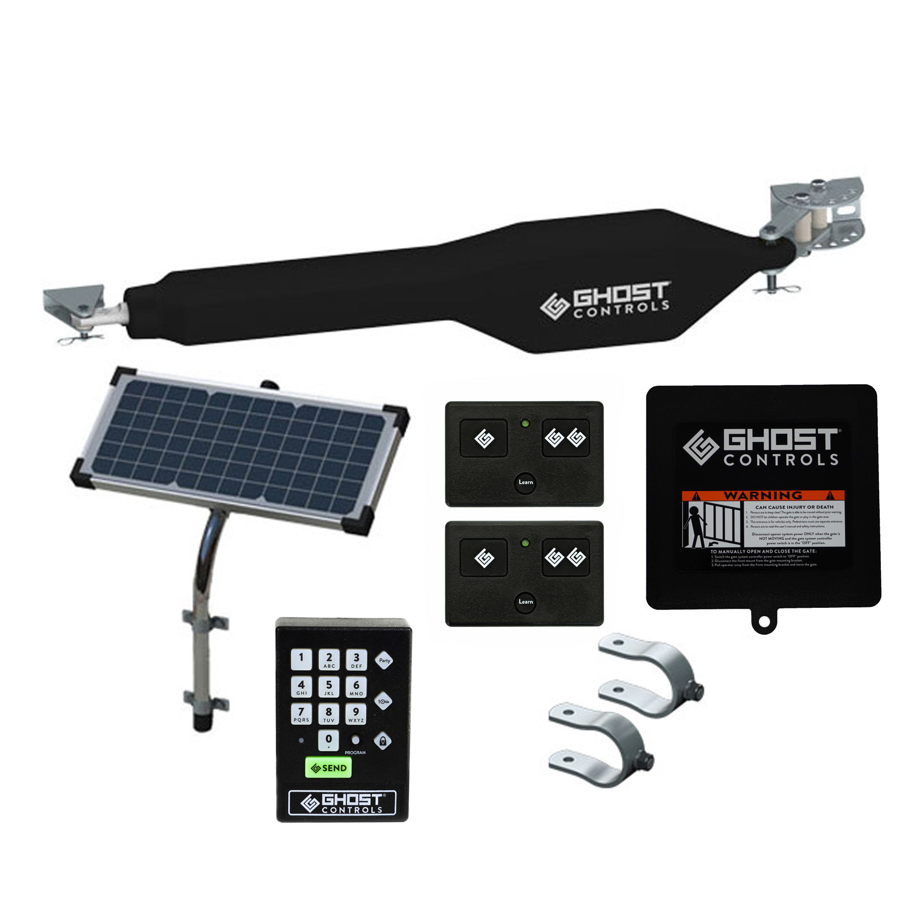 TSS1PXPK Solar Heavy Duty Single Automatic Gate Opener Kit Pre-programmed Bundle with Keypad
