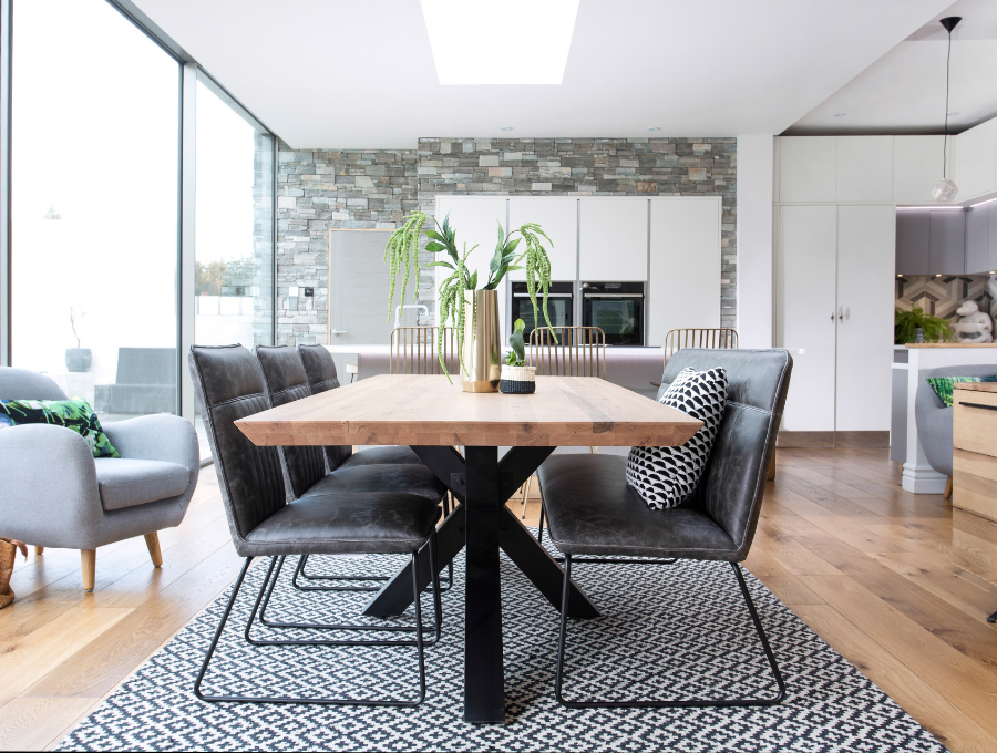 gray stone dining table