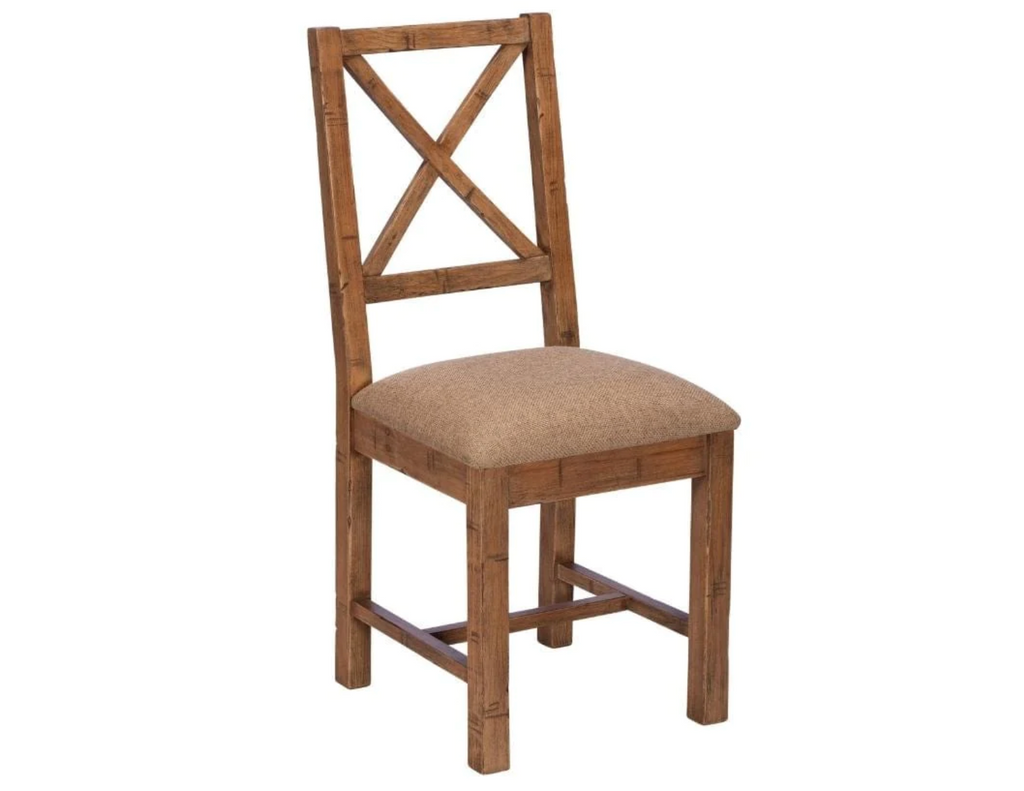 upholstered reclaimed wood dining chair