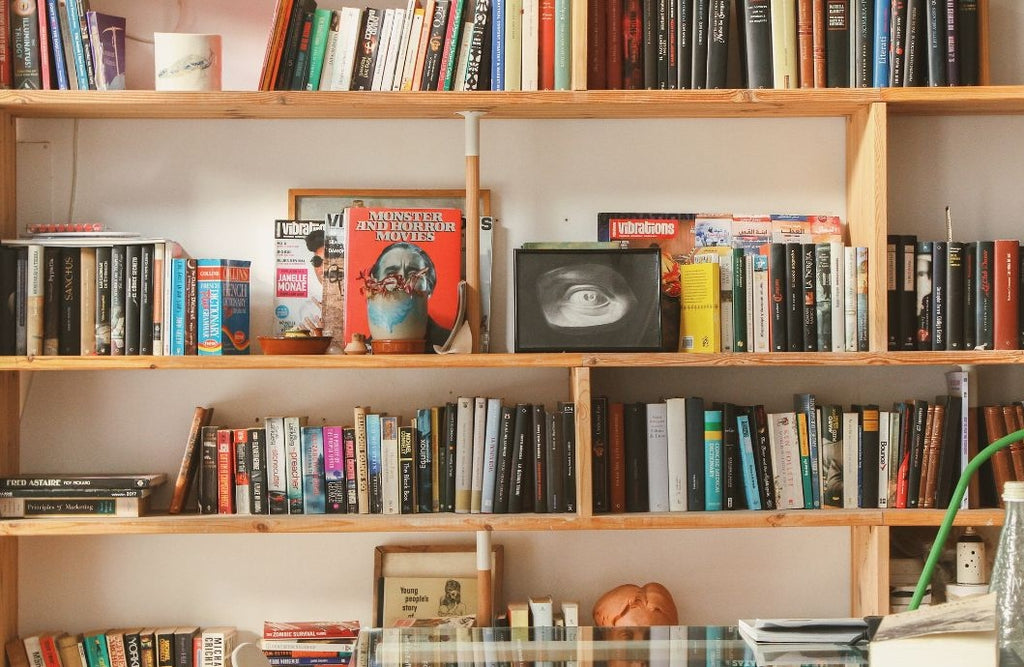 assess book collection for styling bookcase