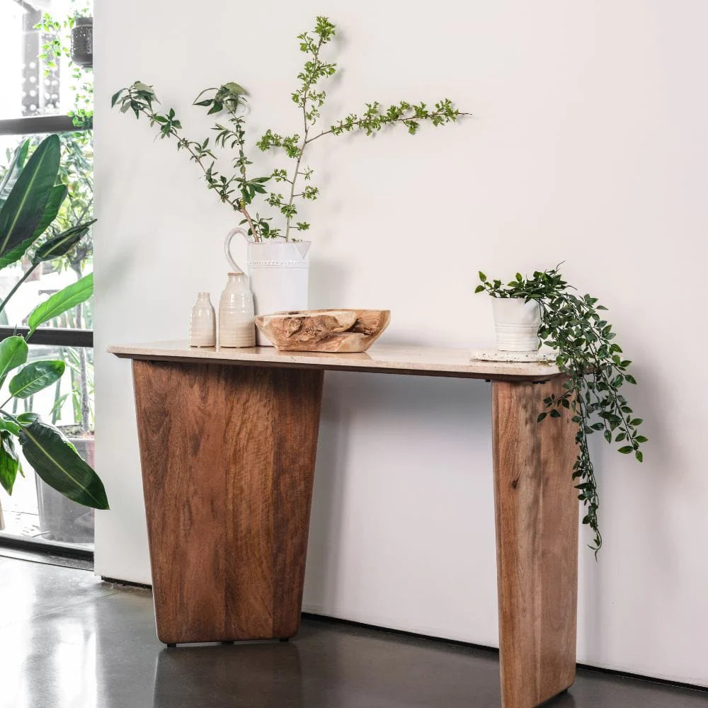 mango wood console table