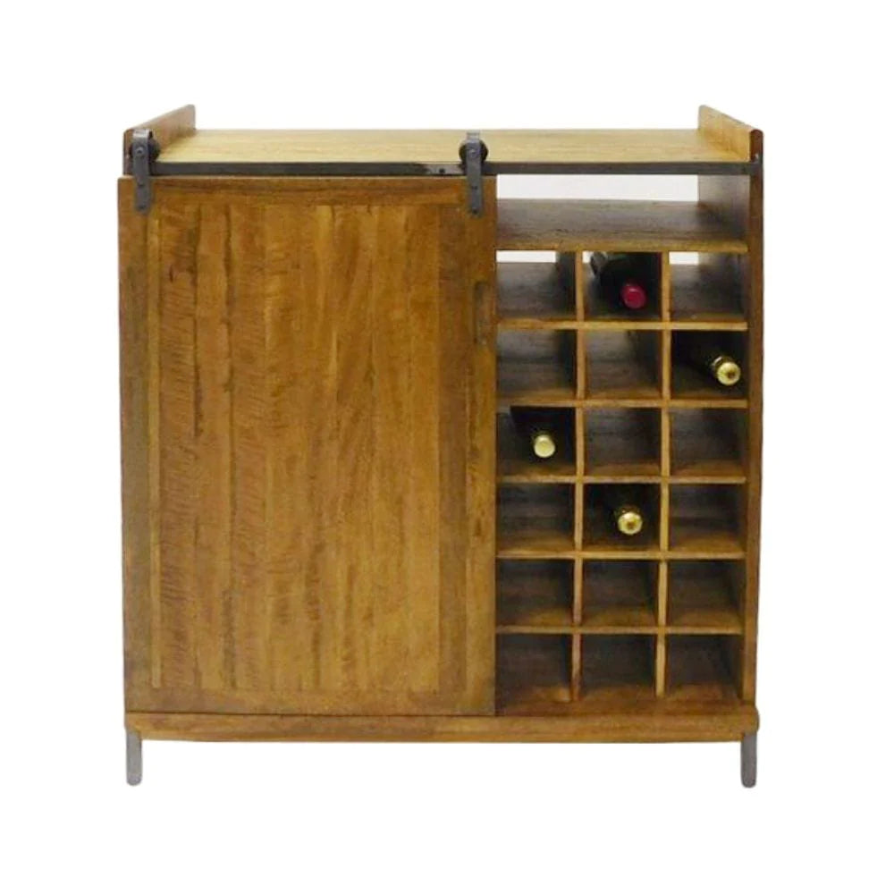 mango wood sliding door drinks cabinet