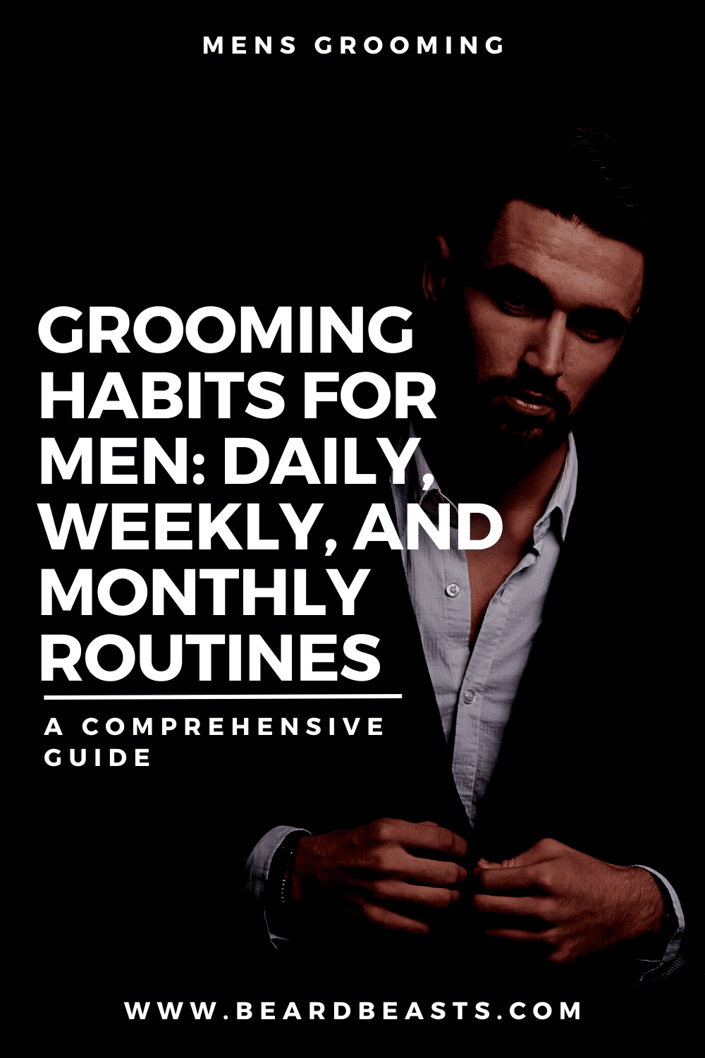Grooming Habits for Men: Daily, Weekly, and Monthly Routines Pinterest Pin