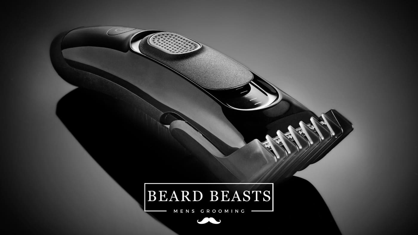 An elegant electric hair clipper from Beard Beasts Men's Grooming, showcasing the importance of learning how to clean clipper blades for optimal grooming performance.