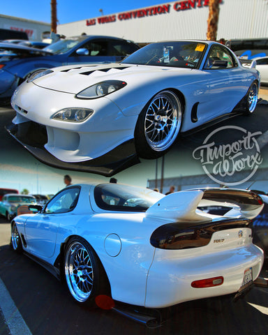 Alt Text: TJ Hunt's Rx7 FD on display at SEMA 2018.