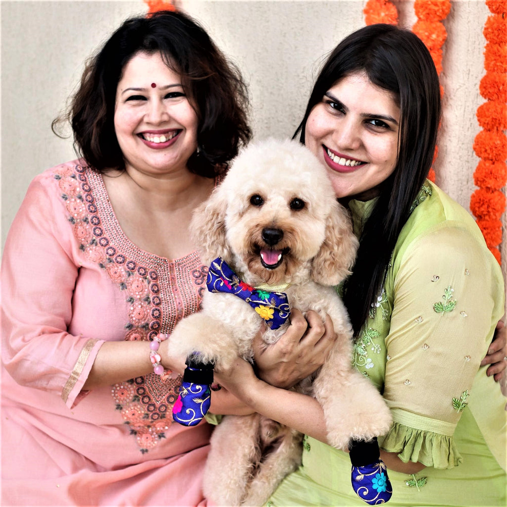 Dog With His Family During Diwali