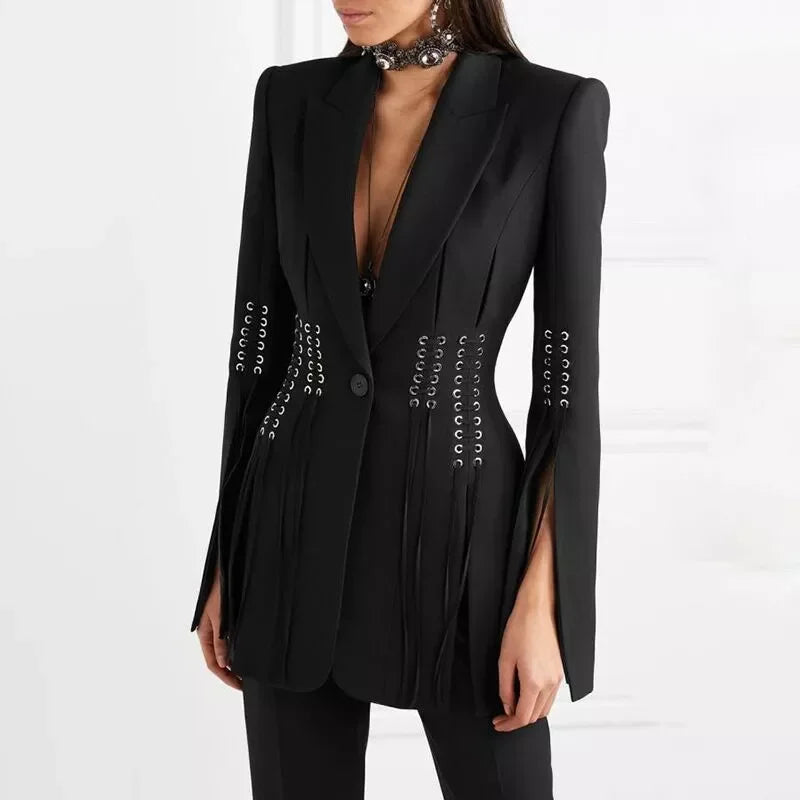 Lux Designer Single Button Blazer Jacket