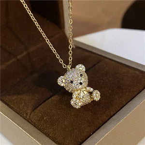 LUX SS Bear Pendant Necklace - Luxlife Brands